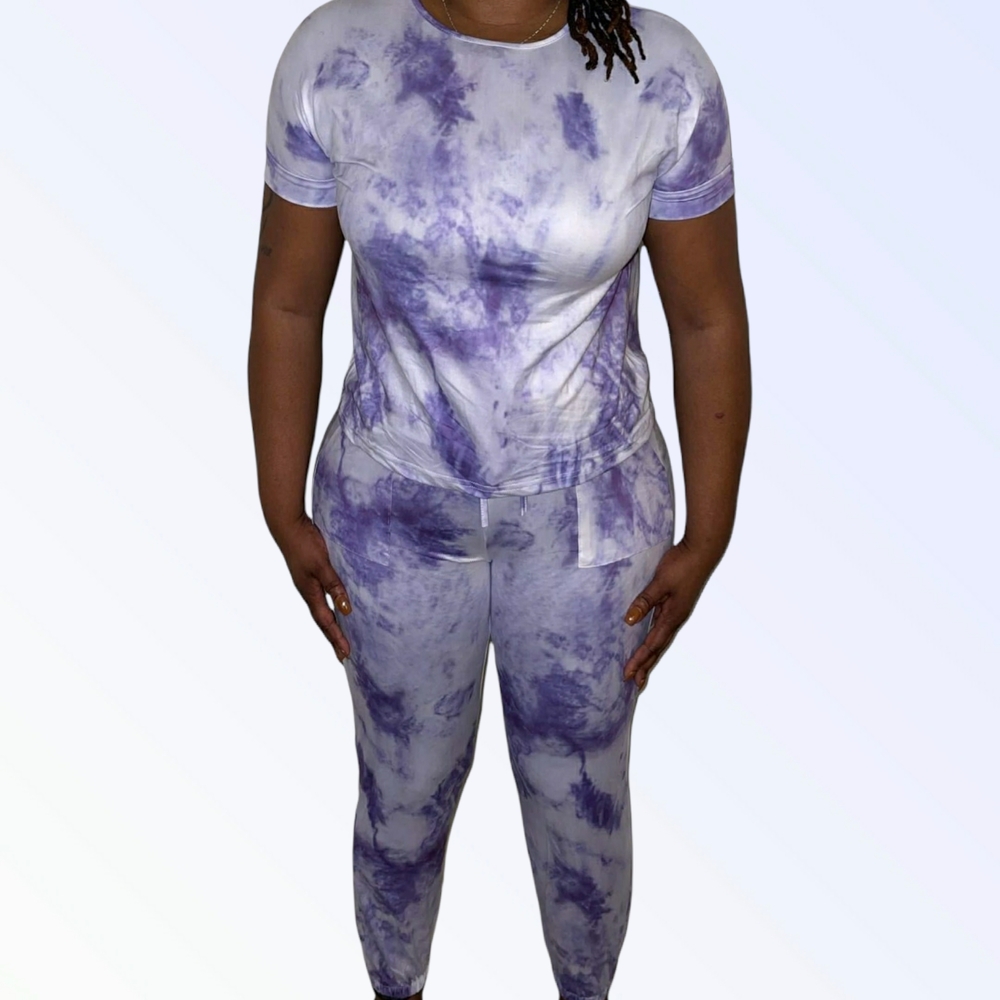 Purple Tie-Dye Two-Piece Set